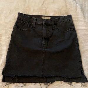 Black denim skirt